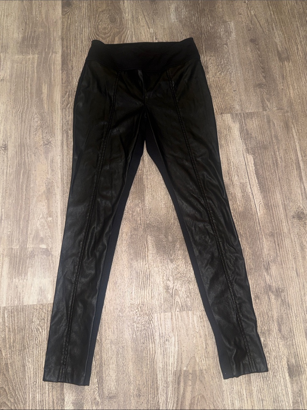 Calvin Klein Black Faux-Leather Jeggings